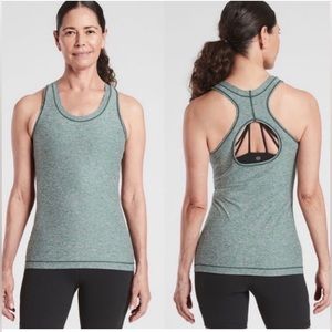 Athleta nitro tank womens size M heather green womens keyhole back